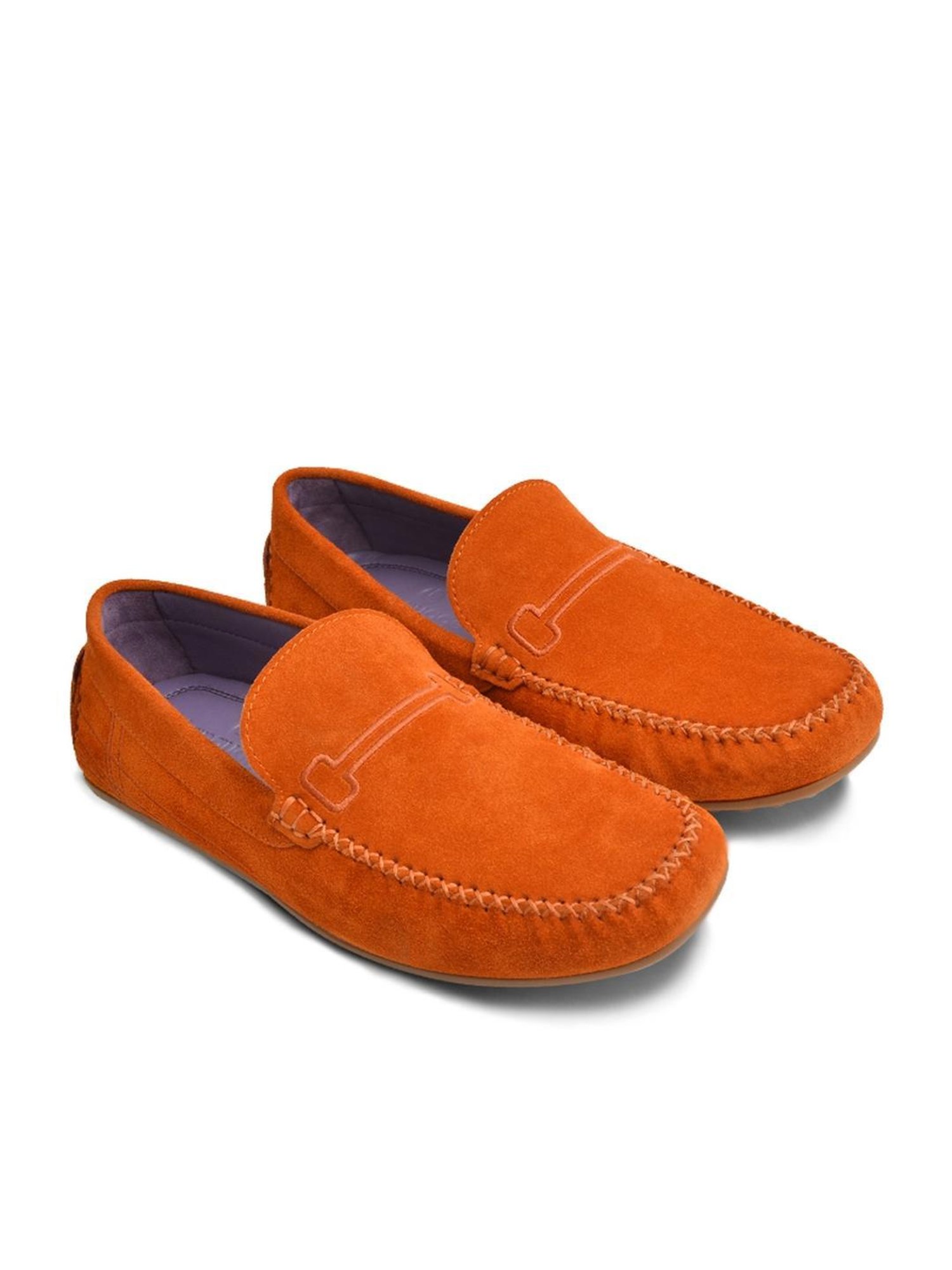 Language Shoes Men's Ryuk Driver Orange Loafers