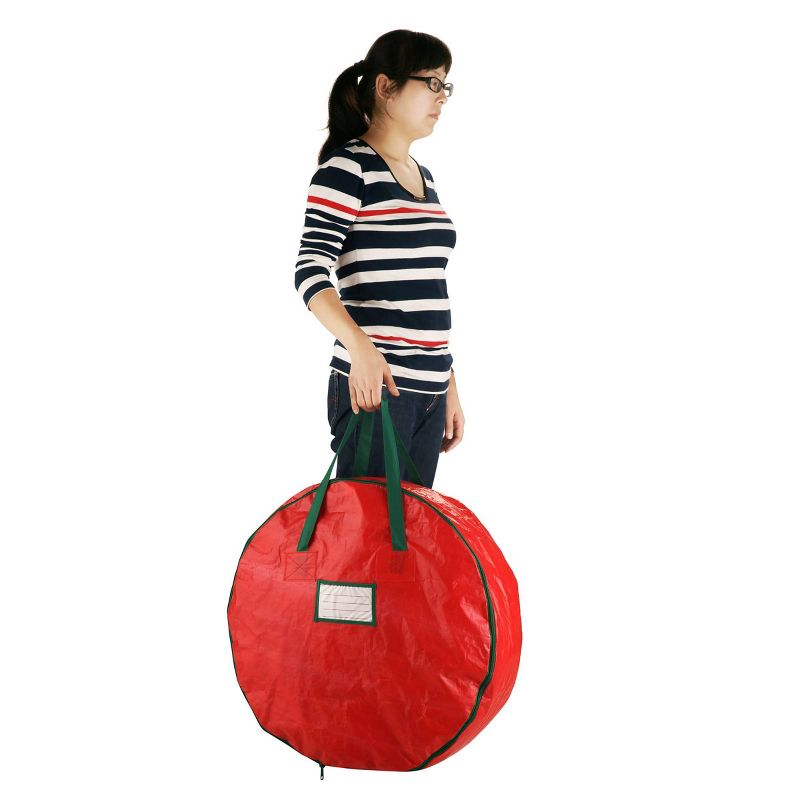 24" Premium Holiday Christmas Wreath Storage Bag Red - Elf Stor