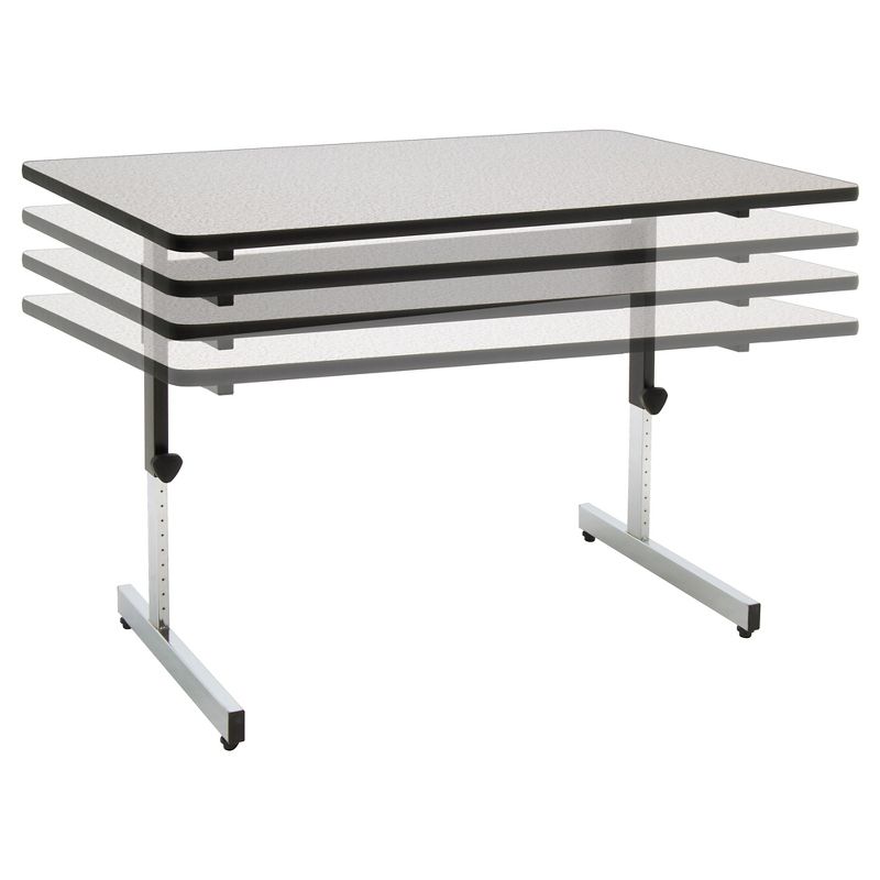 47.5" Canvas & Color Adjustable All Purpose Desk Black/Gray - Calico Designs