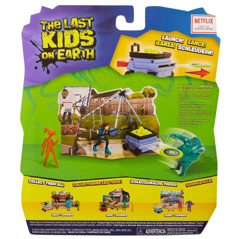 The Last Kids on Earth June Action Figure 2.5" - Hero Pack Playset with 2 Zombies & Disk Launcher