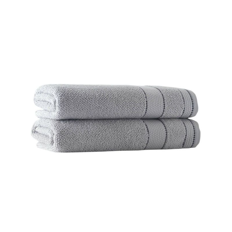2pc Monroe Turkish Cotton Bath Sheet Set Silver - Enchante Home