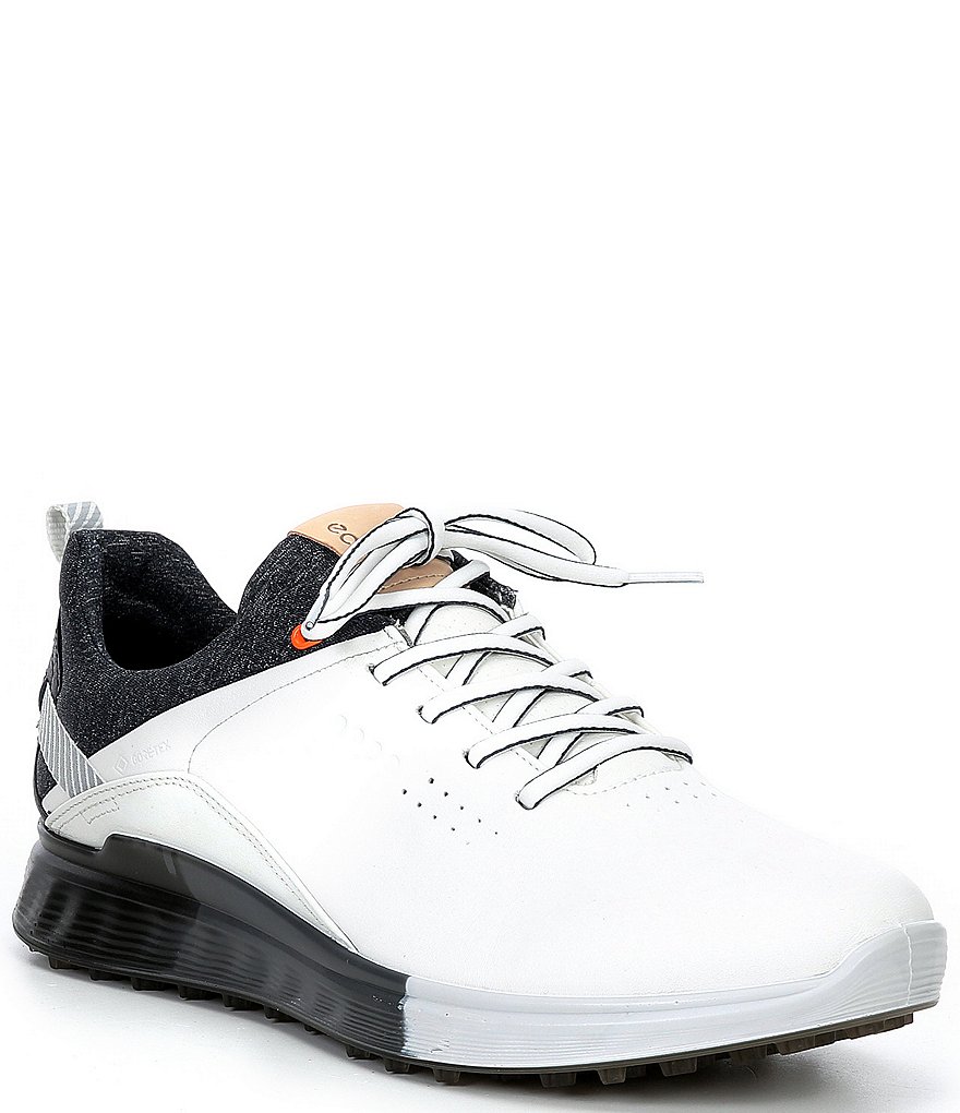 ECCO Men's S-Three Spikeless Waterproof Lace-Up Golf Shoes