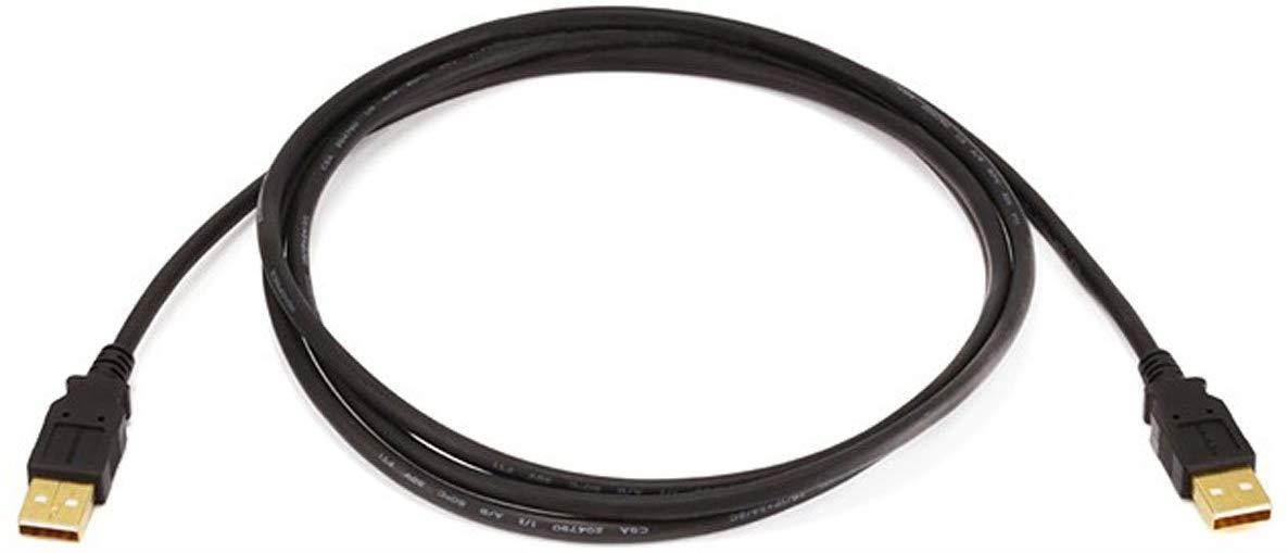 Monoprice 6ft USB 2.0 A Male to A Male 28/24AWG Cable (Gold Plated) - Blackfor Data Transfer Hard Drive Enclosures, Printers, Modems, Cameras and More!
