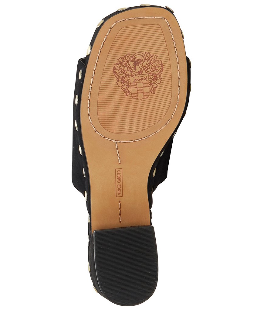 Vince Camuto Haniya Studded Suede Square Toe Mules