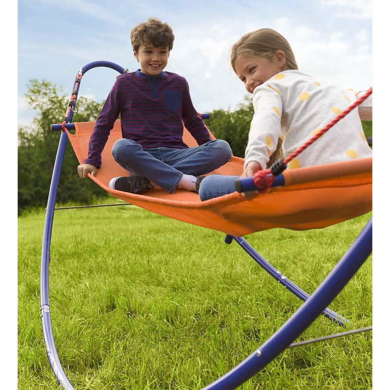 HearthSong - Rockin' 2-in-1 Hammock - Curved Steel Rocker for Kids Outdoor Play