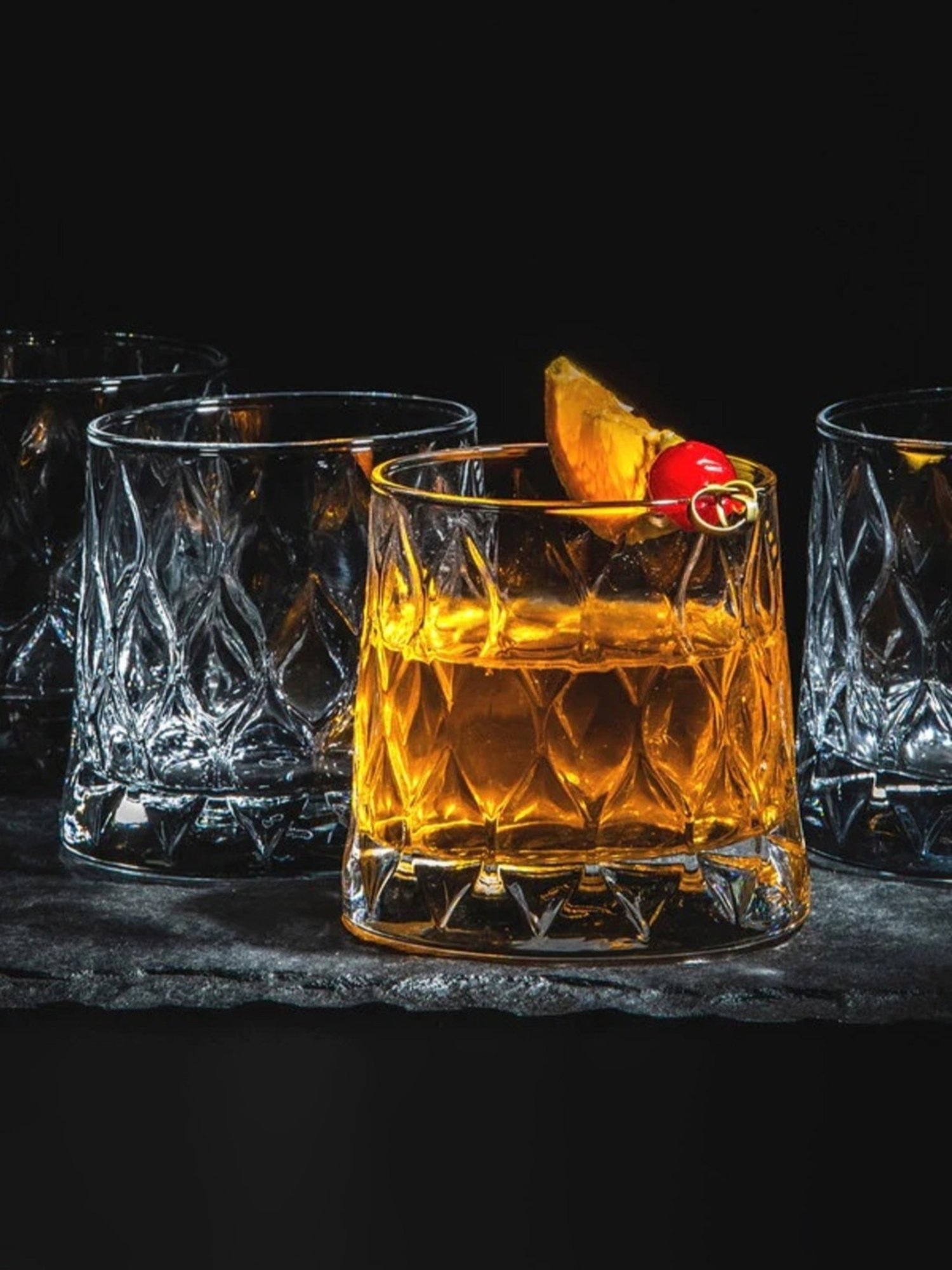 Melbify Leafy Snifter Transparent Whiskey Glass 300ml - Set of 6