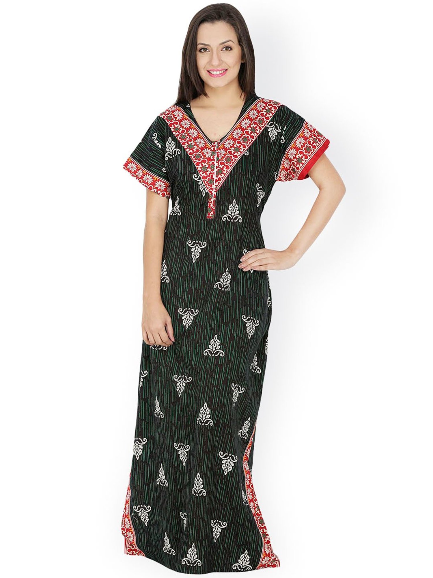 Secret Wish Green Printed Nighty