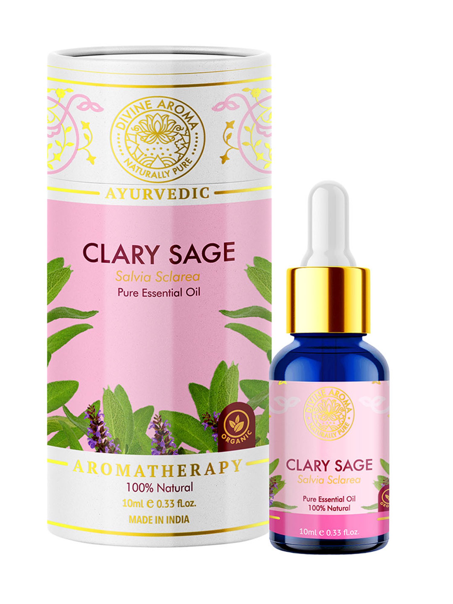 Divine Aroma Clary Sage Essential Oil - 10 ml