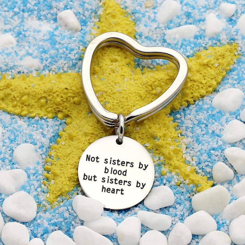 Best Friend Gifts Sister Key Chain Family Gifts for Women Girl Not Sisters by Blood But Sisters by Heart