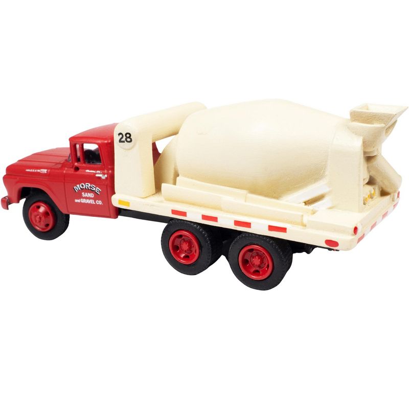 1960 Ford Cement Mixer Truck "Morse Sand and Gravel" Red and Cream 1/87 (HO) Scale Model by Classic Metal Works