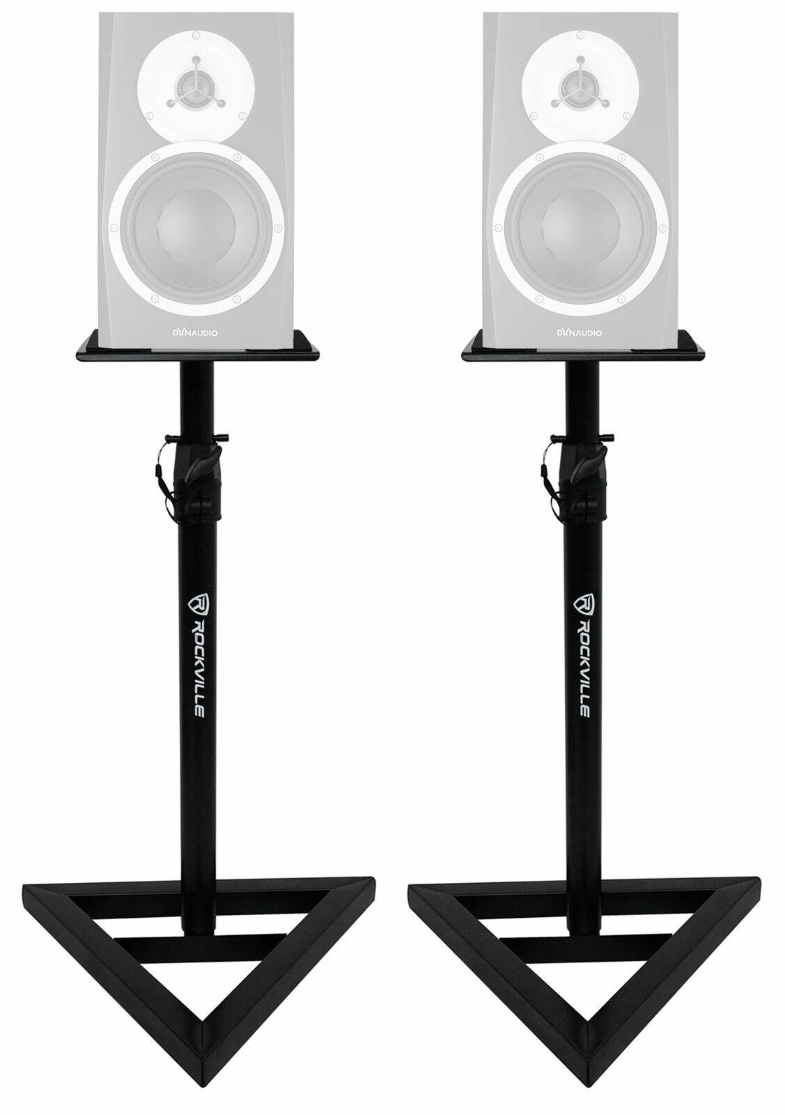 (2) Rockville Adjustable Studio Monitor Speaker Stands For Dynaudio BM5 MKIII