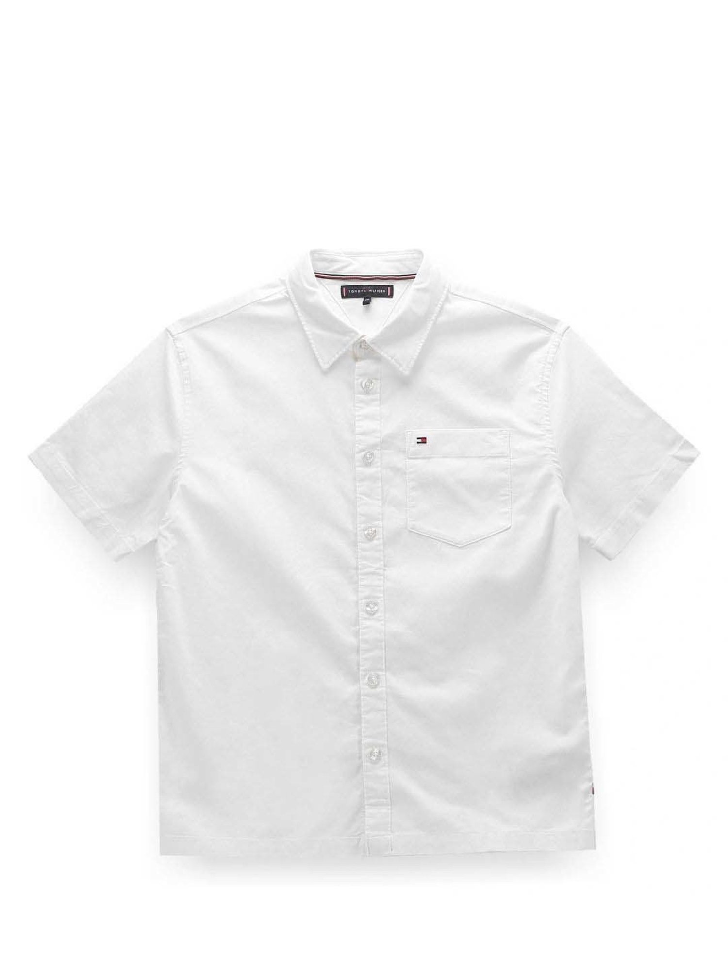 Tommy Hilfiger Boys White Solid Archive Fit Shirt