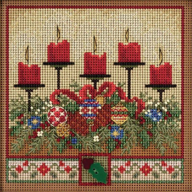 Mill Hill Buttons & Beads Counted Cross Stitch Kit 5"X5"-Holiday Glow (14 Count)