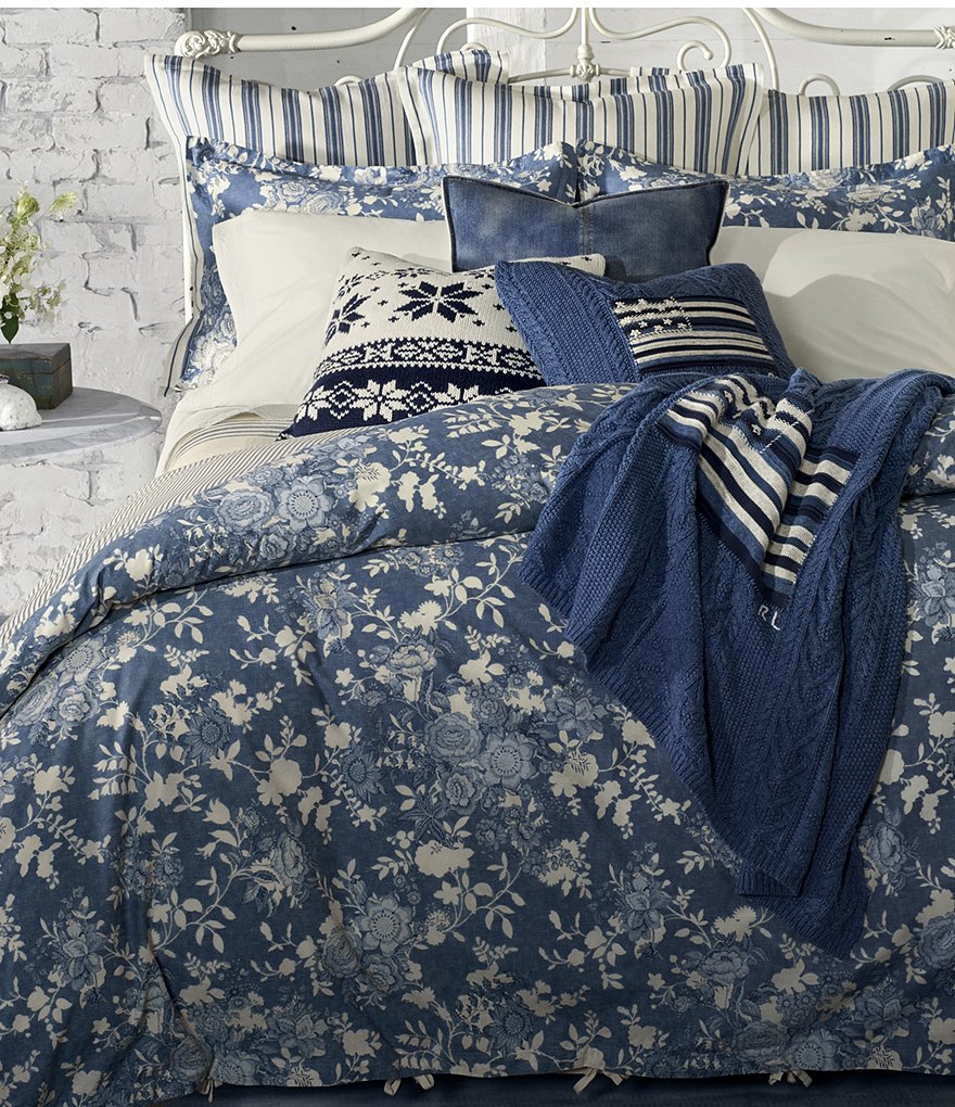 Ralph Lauren Indigo Cottage Floral Duvet Cover