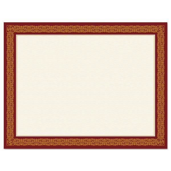 Geographics 48671 Award Certificates, Burgundy/Gold, 8 1/2 X 11, Gold Border, 15/Pack