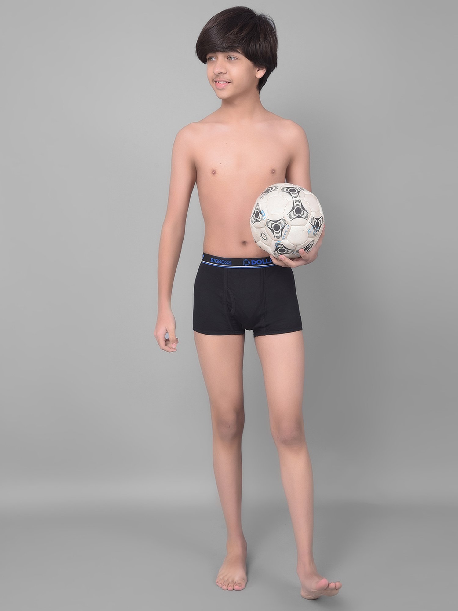 Frenchie Kids Pink & Grey Solid Briefs (Pack Of 2)