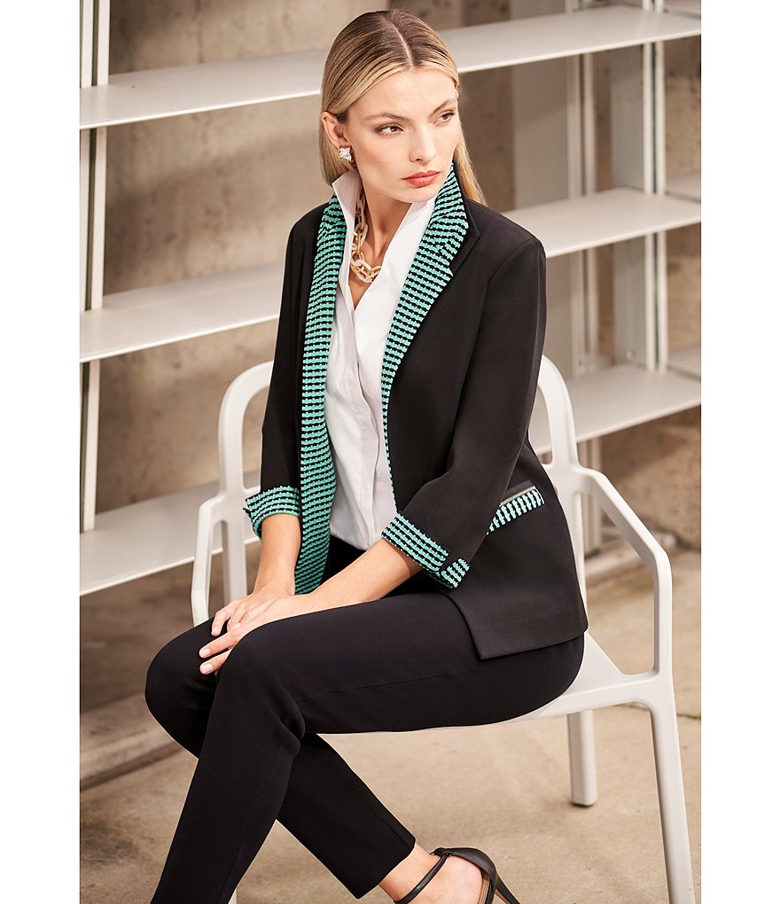 Misook Slim Straight Leg High Waist Washable Pants