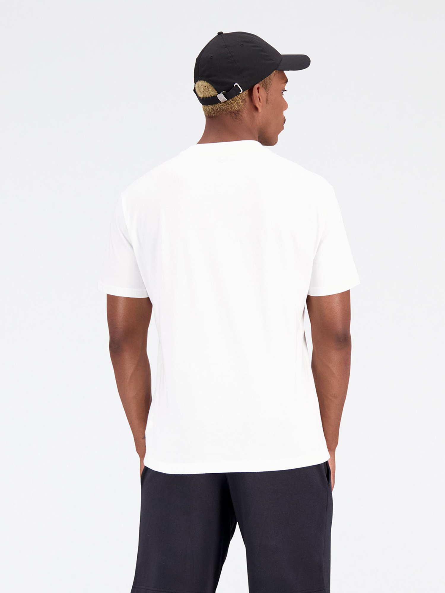 New Balance White Regular Fit Logo Printed Crew T-Shirt