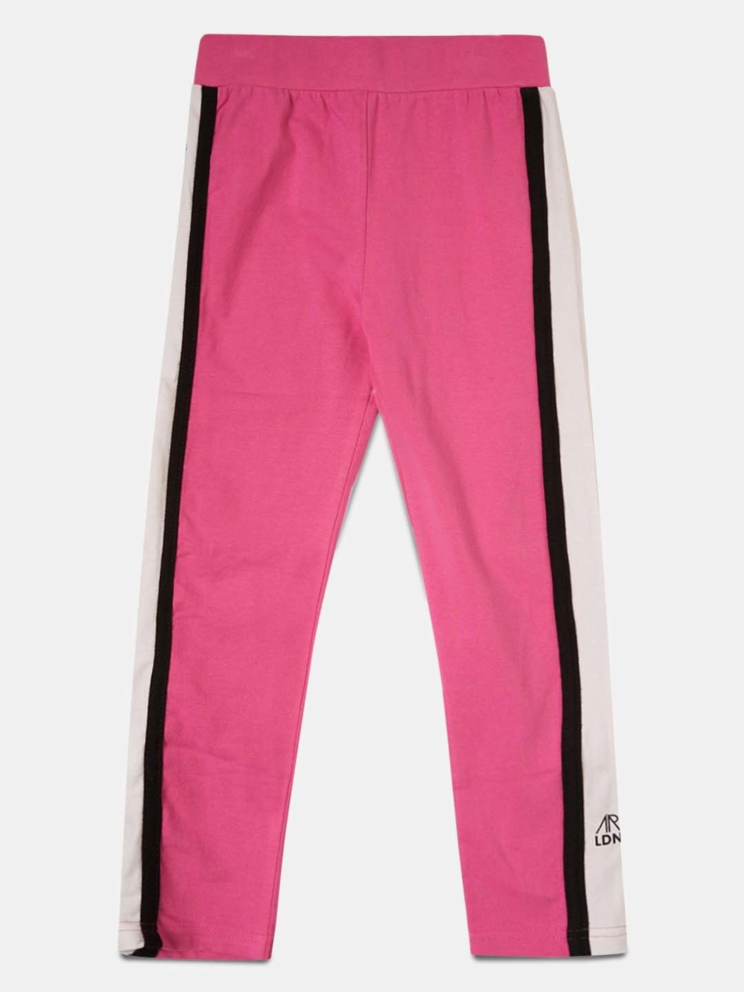 Angel & Rocket Girls Pink & White Striped Leggings