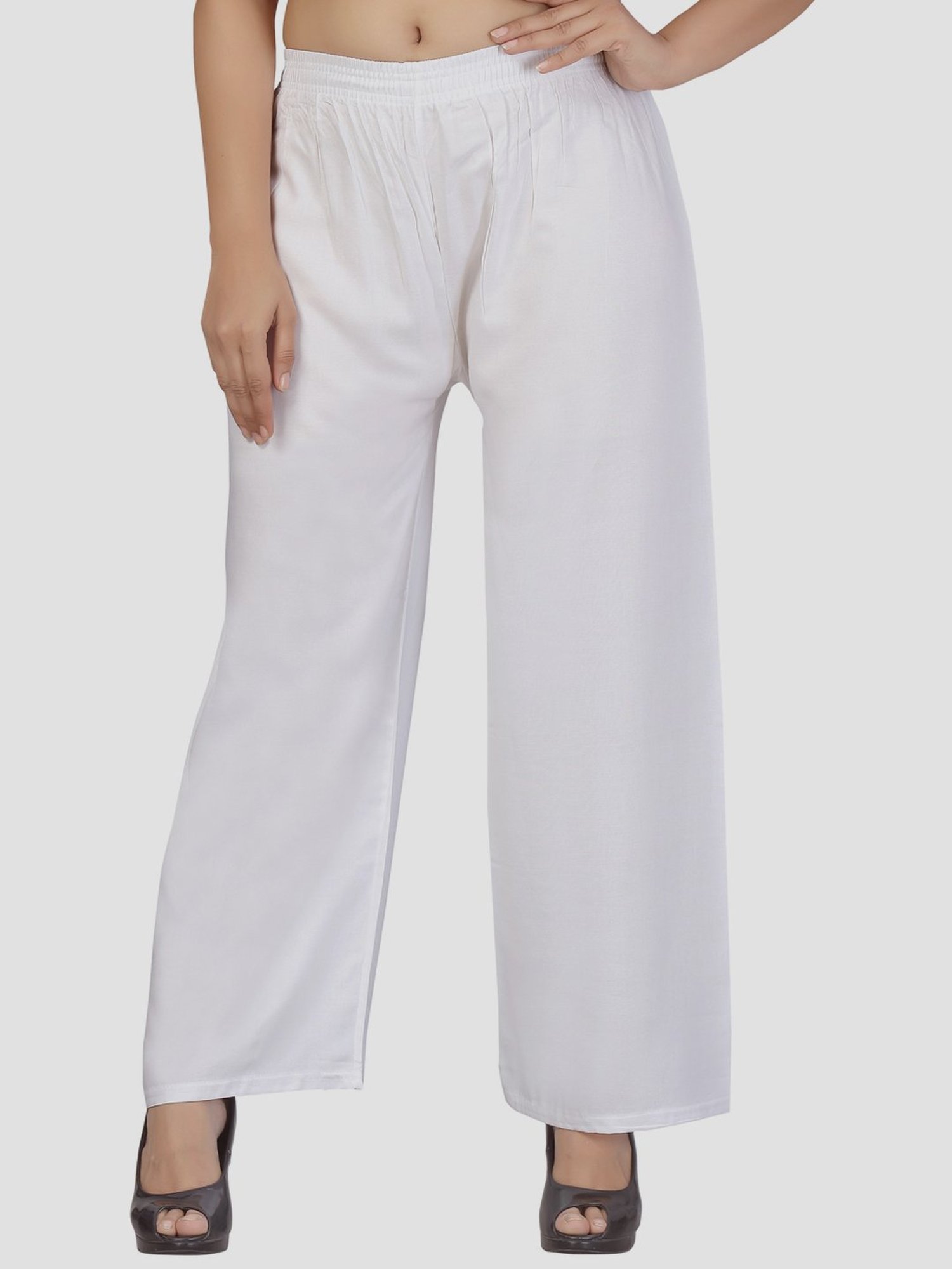 Aarika White Regular Fit Palazzos