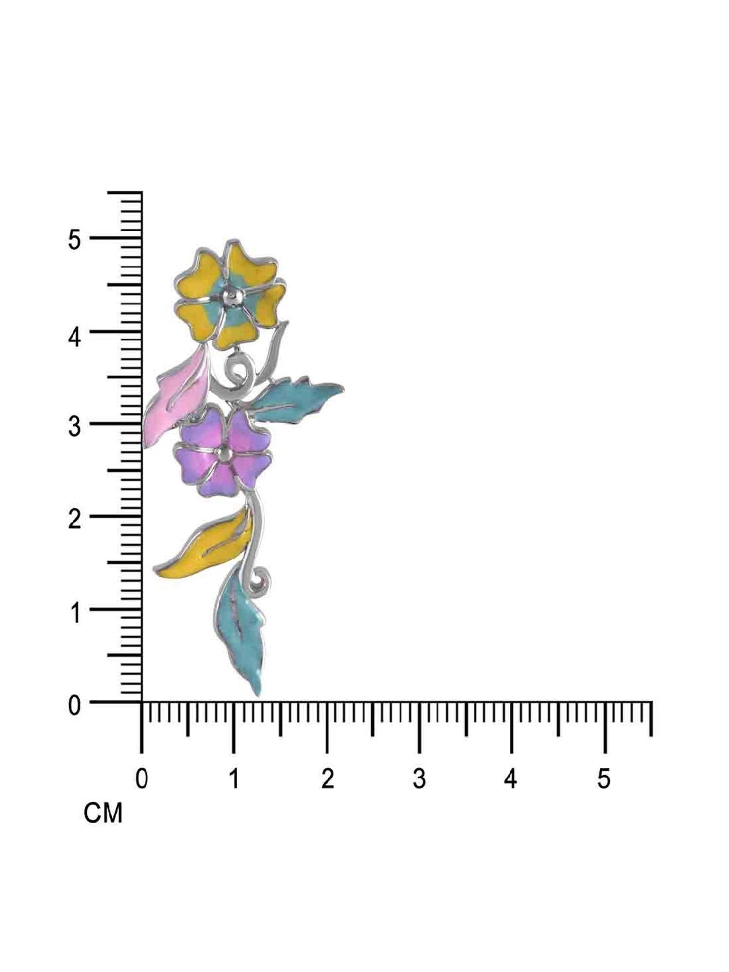 Rihi by P.C. Chandra Jewellers Yellow Enamel Flower Pendant And Earring Set (Without Chain)