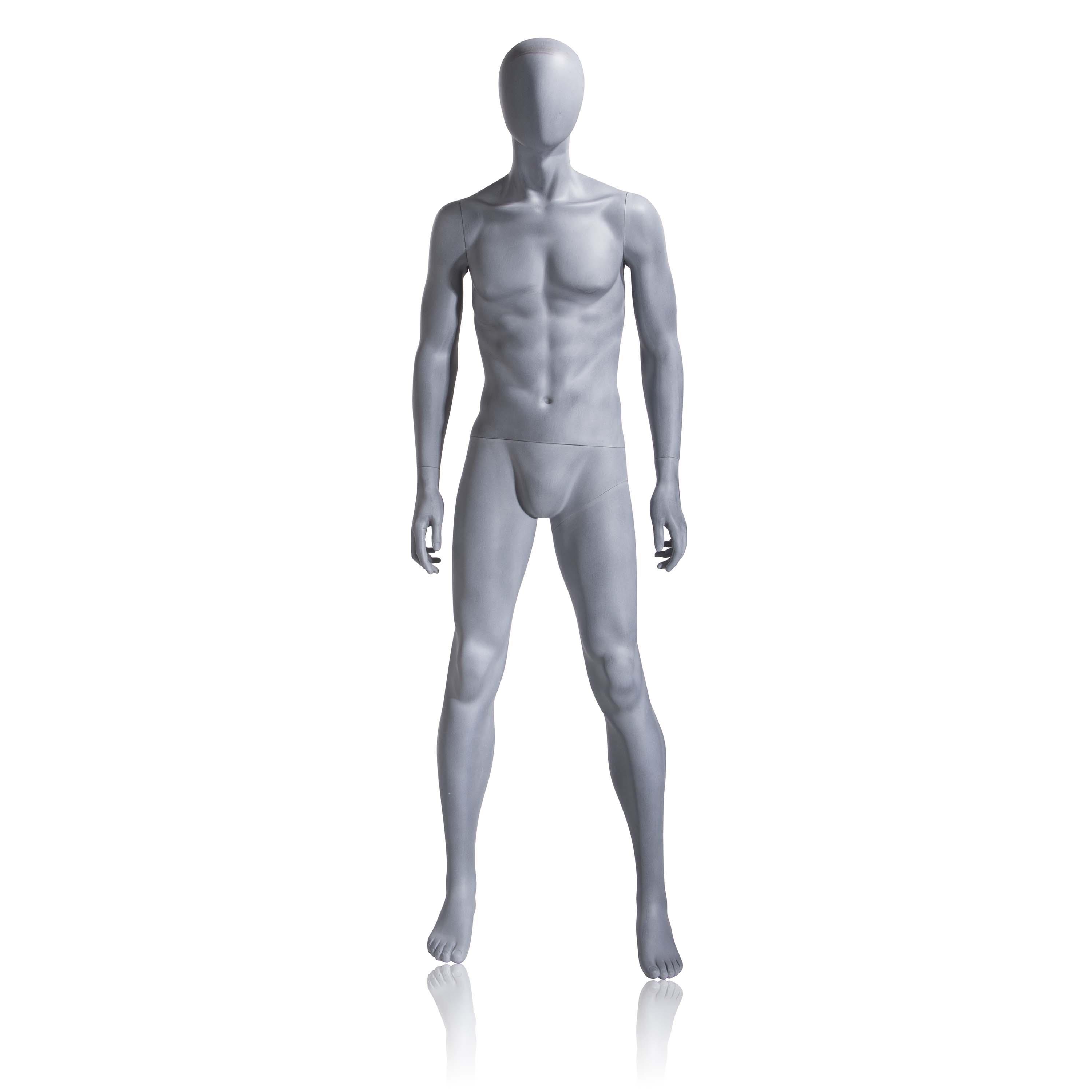 Econoco UBM-1 Male Mannequin - Oval Head, Arms At Side, Legs Slightly Bent