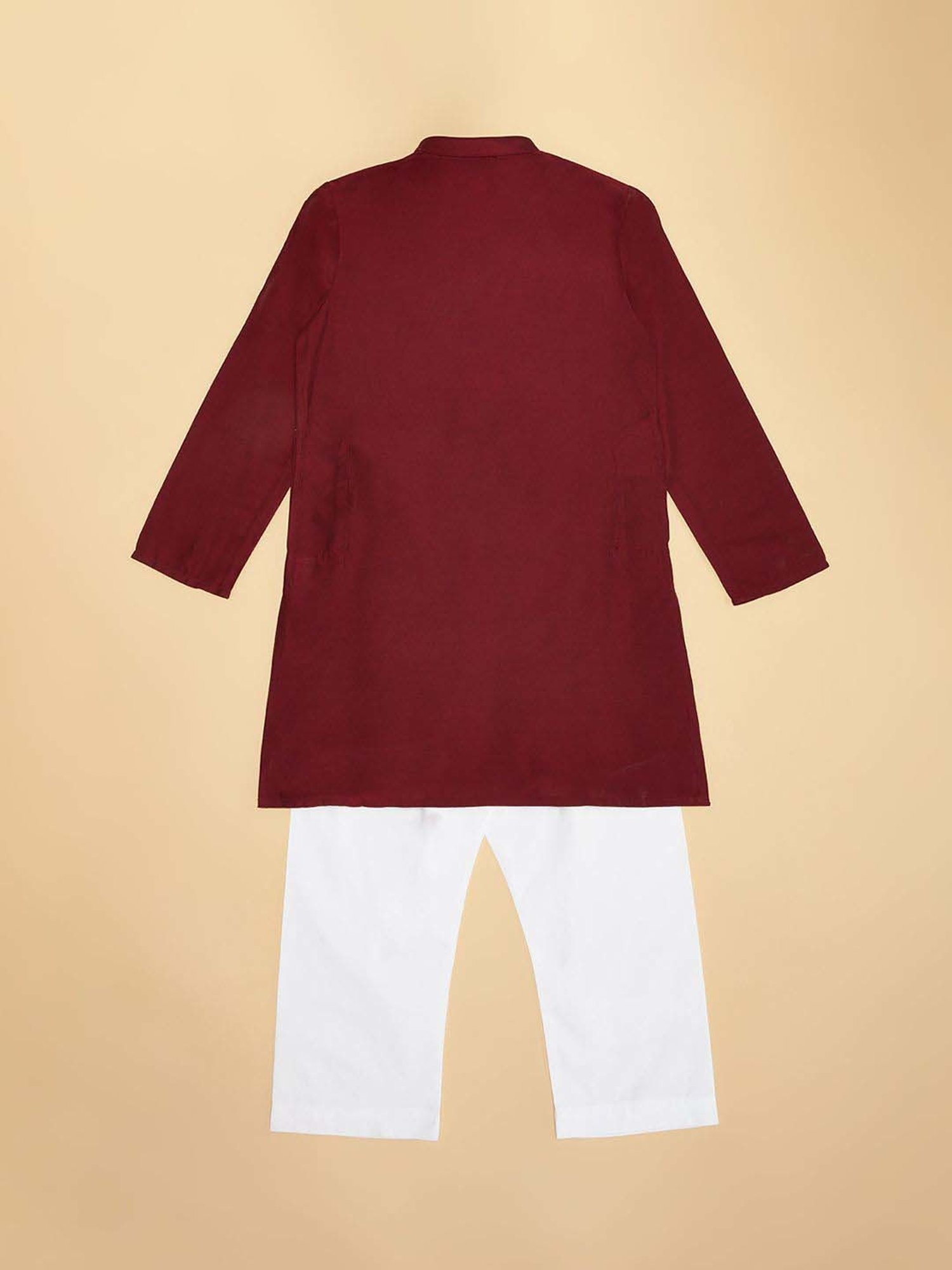 Indus Route by Pantaloons Boys Rust Printed Kurta Sets