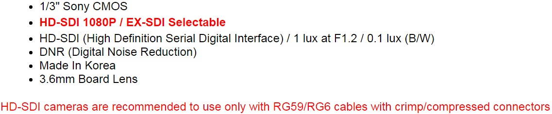 EYEMAX HD SDI, EX SDI Digital HD CCTV Camera mini square HD-SD, EX-SDII  camera 1080P DNR 12V XSQ 202 3.6mm Board Lens