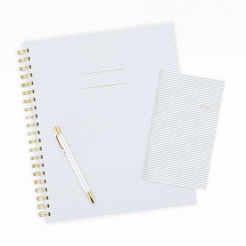 200 sheet College Ruled Spiral 1 Subject Notebook 11"x9.125" Blue Stripe - Sugar Paper™