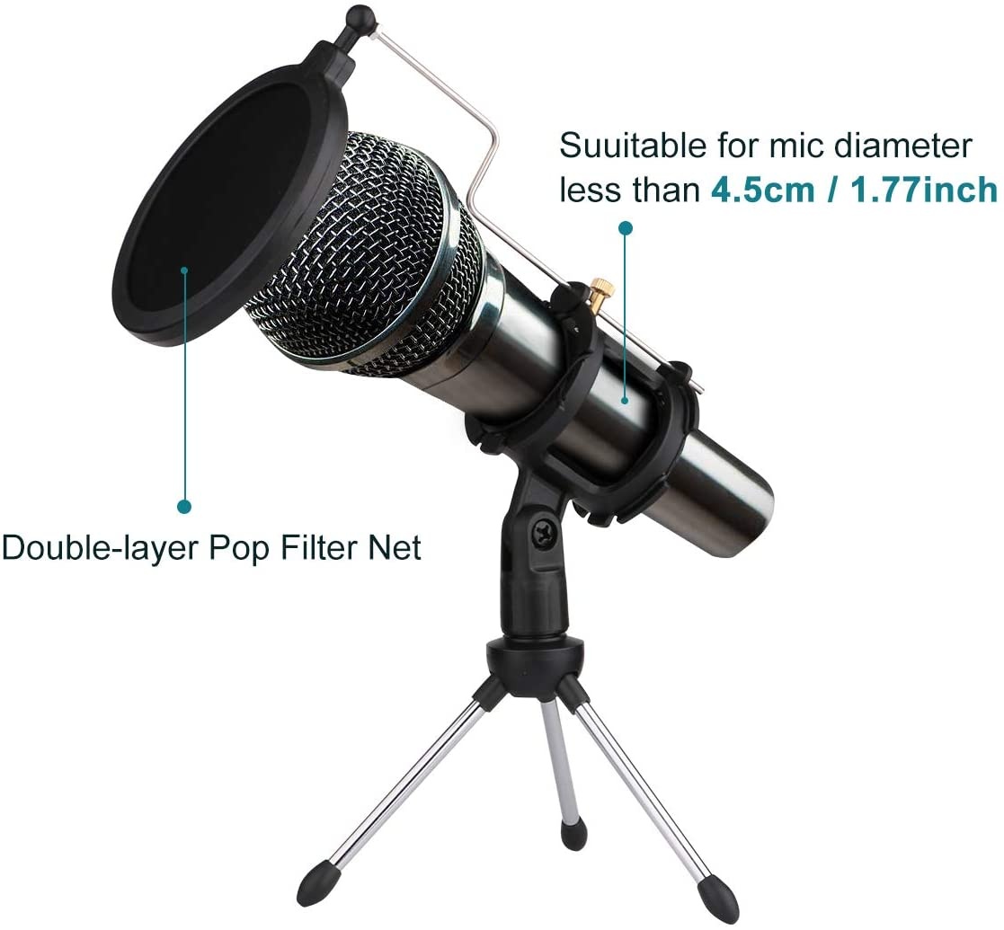 Desktop Microphone Stand, Desk Mic Stand with Shock Mount