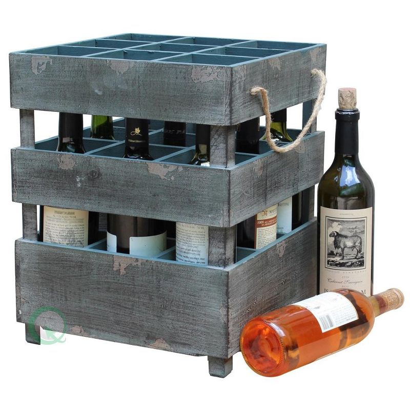 Vintiquewise Antique Style Stackable Wooden Wine Crates