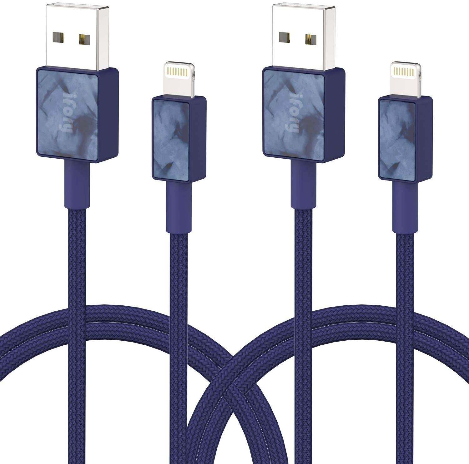 iFory Lightning Cable, iPhone Charger [Apple MFi Certified / 6ft 2 Pack/Blue] Fast Charging Cord Compatible with iPhone 11 Pro Max, 11 Pro, X, Xs, Xr, Xs Max, 8/8 Plus, 7/7 Plus