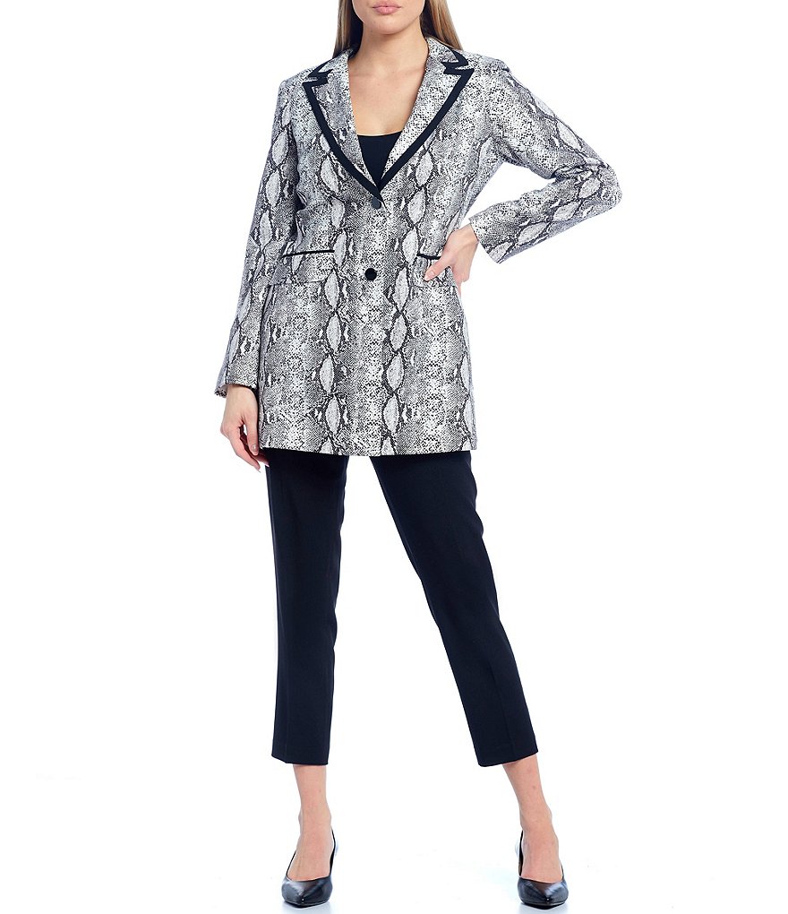 Tahari ASL Crepe Pearl Neckline Jacket 2-Piece Dress Suit