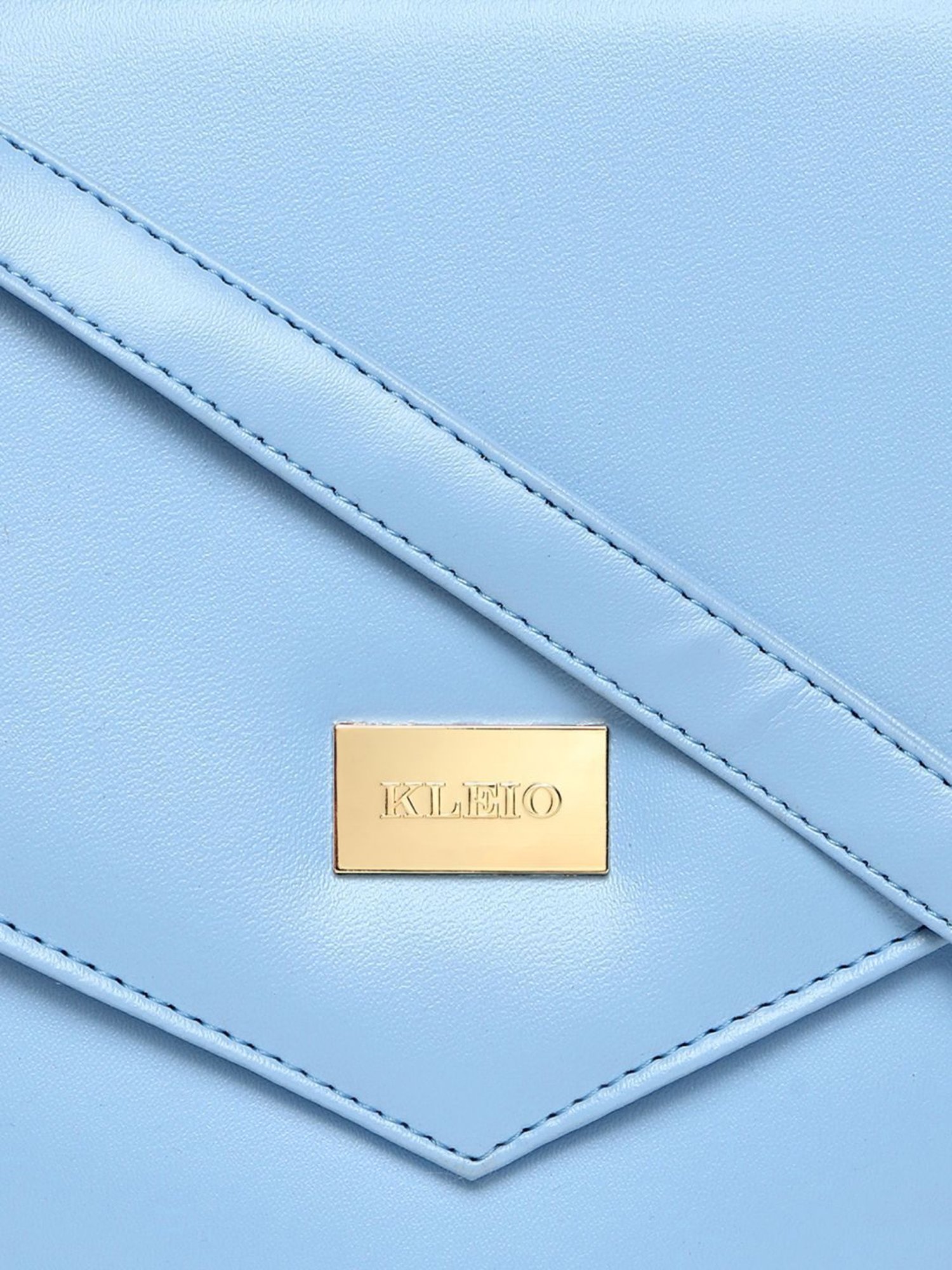 KLEIO Turquoise Solid Medium Satchel Handbag