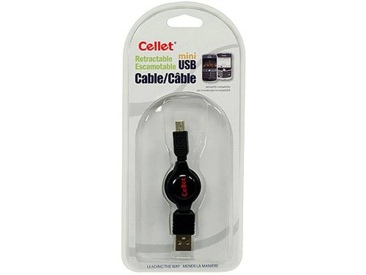 Cellet Retractable 2 1/2 Ft. Long Mini USB Data Cable for GoPro Hero 1/2/3, GPS Systems, Mini USB Compatible Digital Cameras and Cellphones