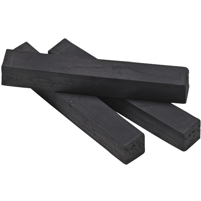 School Smart Square Compressed Charcoal Sticks, Black, pk of 12