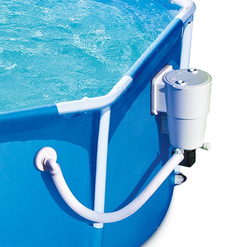 Summer Waves P2000830A Active 8ft x 30in Outdoor Round Frame Above Ground Swimming Pool Set with Filter Pump and Type D Filter Cartridge, Blue