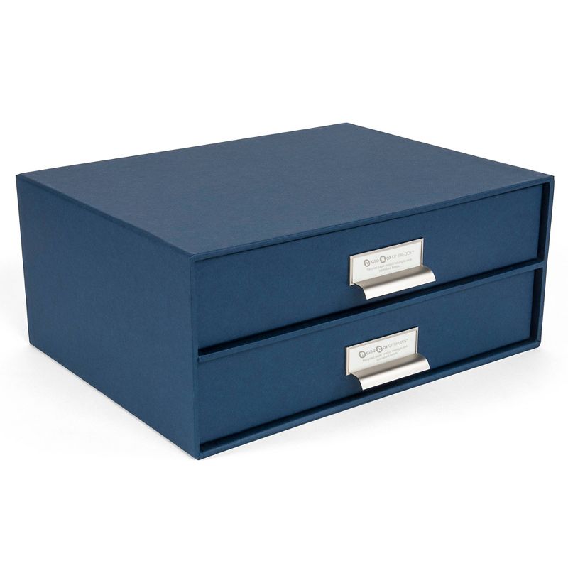 Birger 2 Drawer File Box Navy - Bigso Box of Sweden