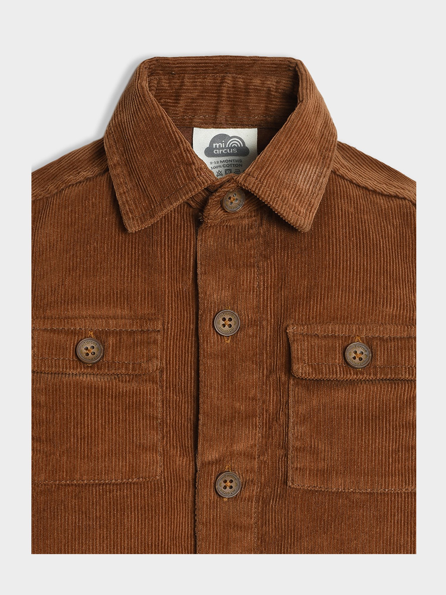 MiArcus Boys Brown Solid Full Sleeves Shirt
