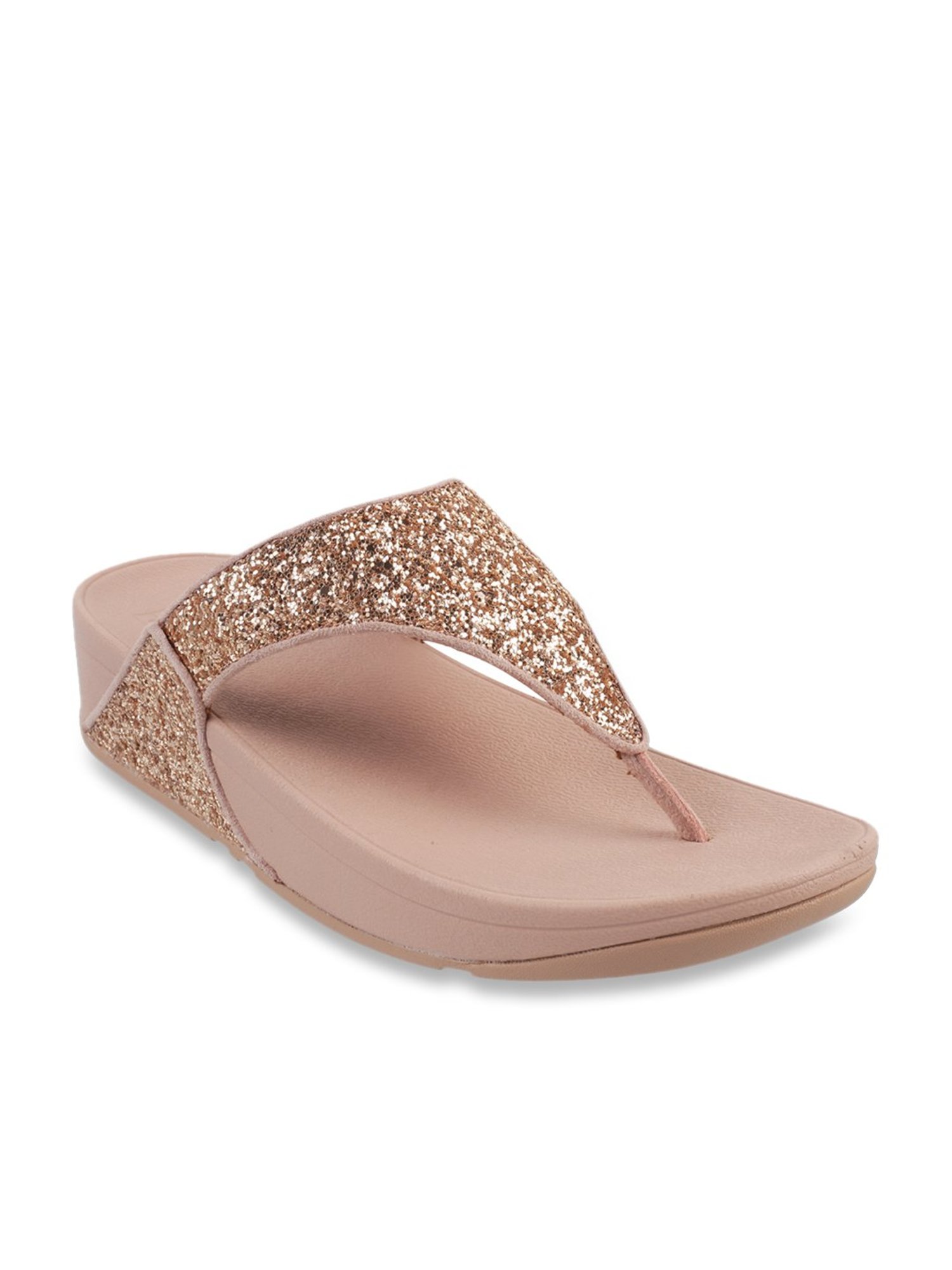 FitFlop Women's Rose Gold Thong Wedges