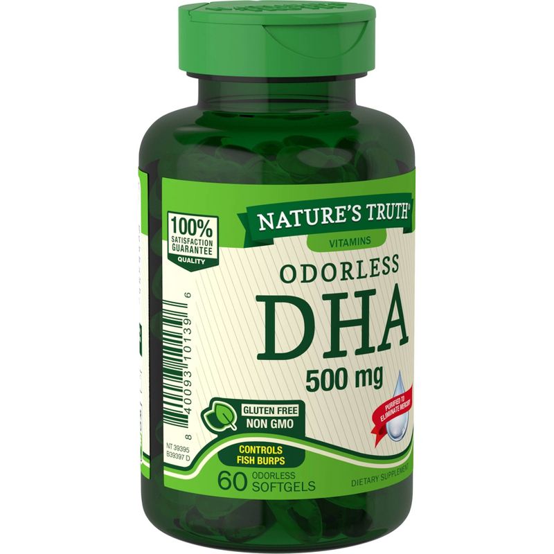 Nature's Truth Odorless DHA Dietary Supplement Softgels - 60ct