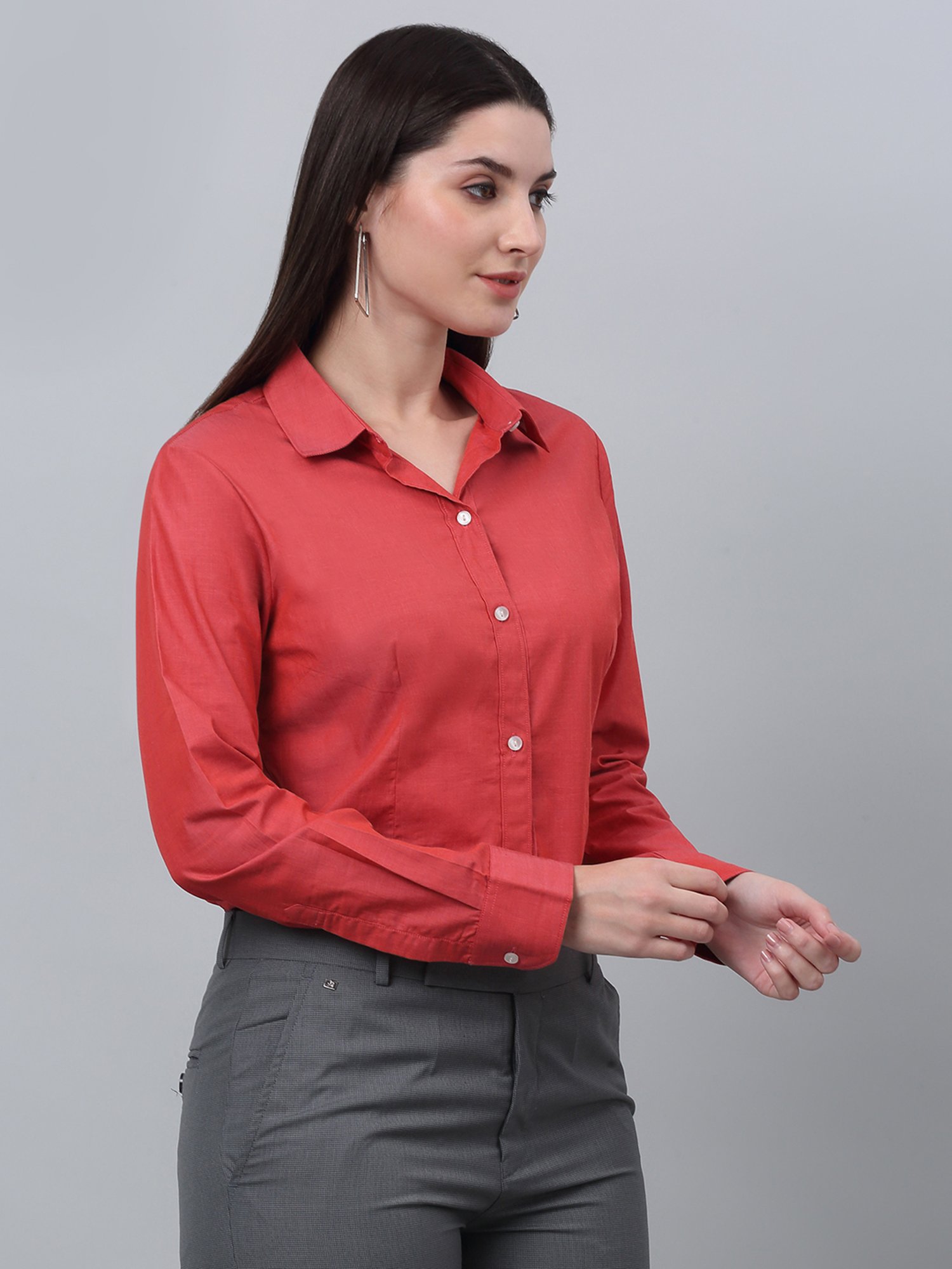 Crozo By Cantabil Coral Cotton Regular Fit Shirt