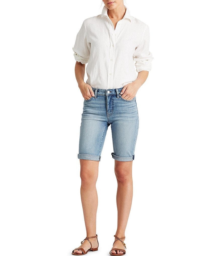 Westbound Petite Size the PARK AVE fit Indigo Skimmer Shorts