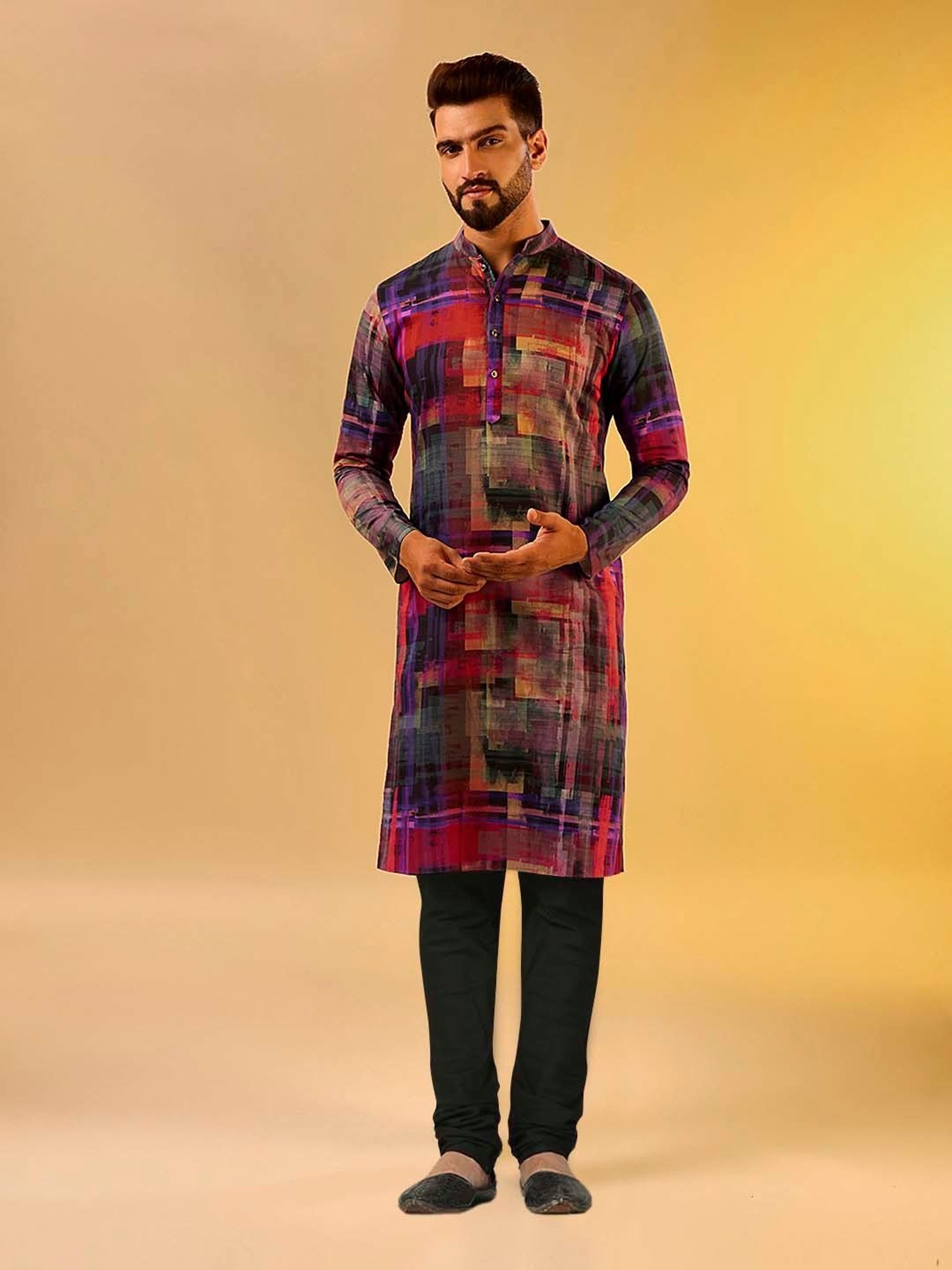 KISAH Multicolor Regular Fit Printed Kurta & Churidar Set
