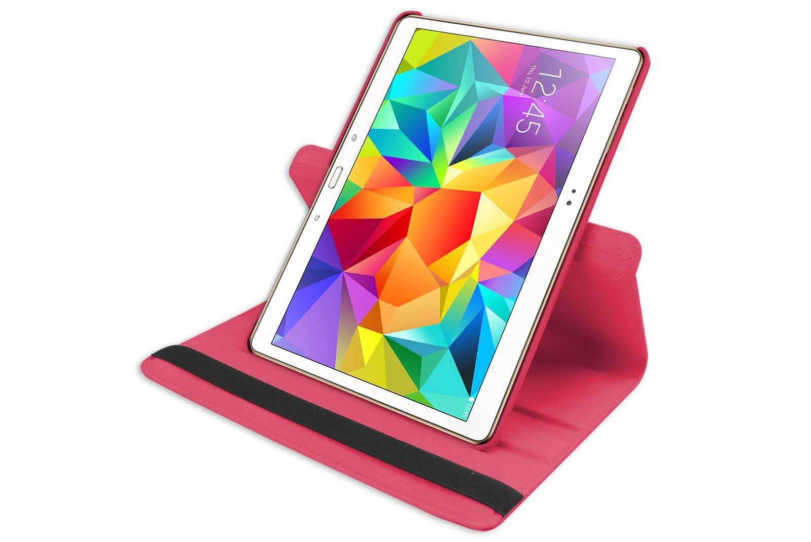 Hellfire Trading PU Leather Case 360 Rotatin for Samsung Galaxy Tab S 10.5" T800 - Hot Pink