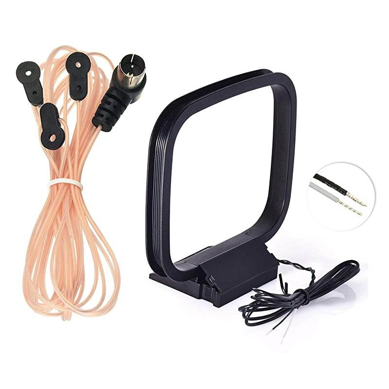 75 Ohm FM Dipole Antenna FM Antenna and AM Loop Antenna for Denon Pioneer Onkyo Yamaha Marantz Indoor HD Radio Bluetooth Stereo Receiver AV Audio Vedio Home Theater Receiver Power Amplifier