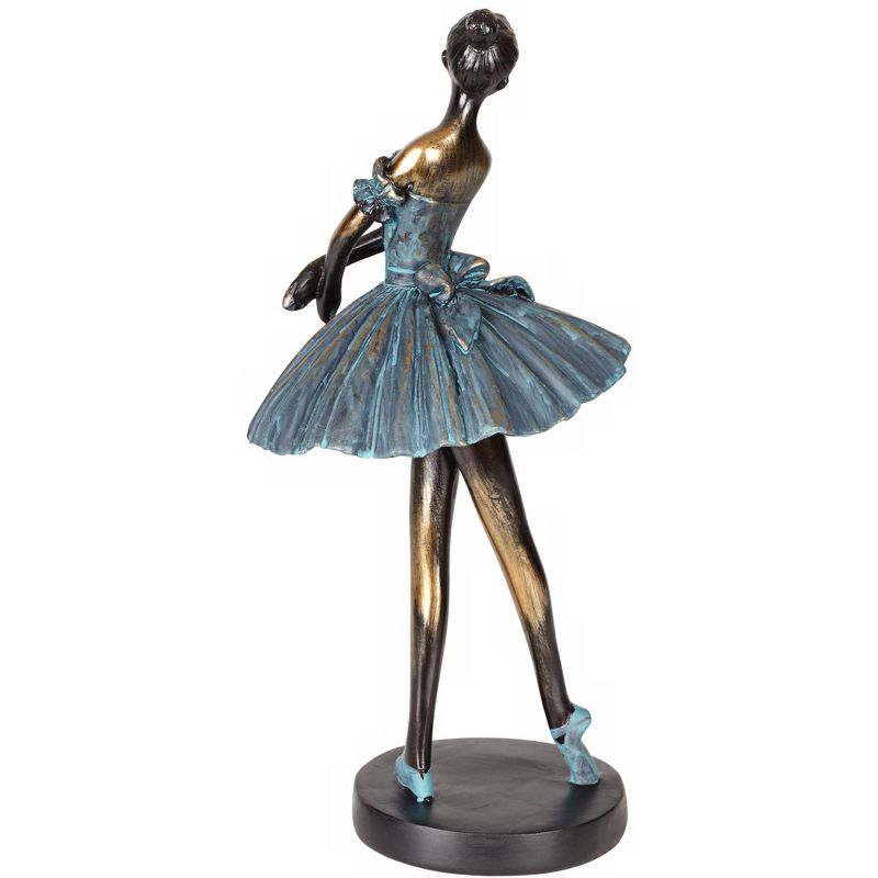 Dahlia Studios Ballerina 12" High Decorative Sculpture in Verde Bronze