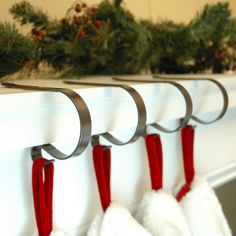 4pk Christmas Stocking Holder Bronze - The Original MantleClip
