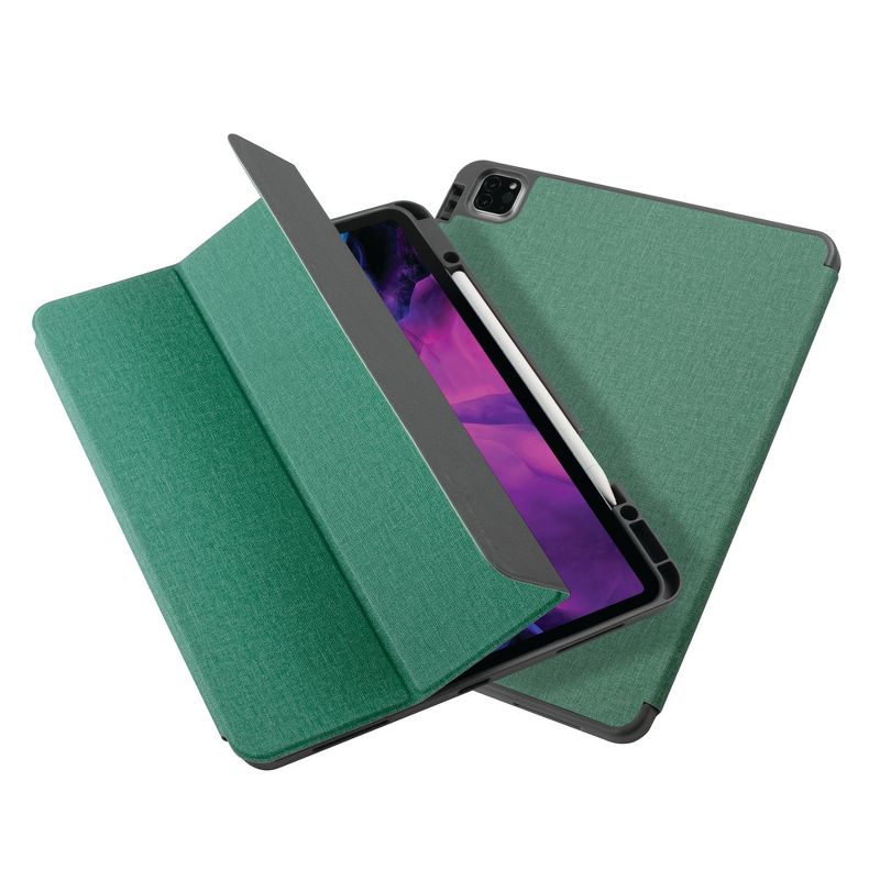 Insten - Soft TPU Tablet Case For iPad Pro 12.9" 2020, Multifold Stand, Magnetic Cover Auto Sleep/Wake, Pencil Charging, Mint Green