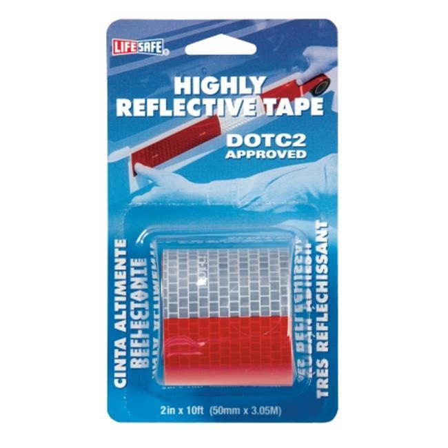 Incom Manufacturing 2in. X 10 Red & Silver Highly Reflective Tape  RE2110